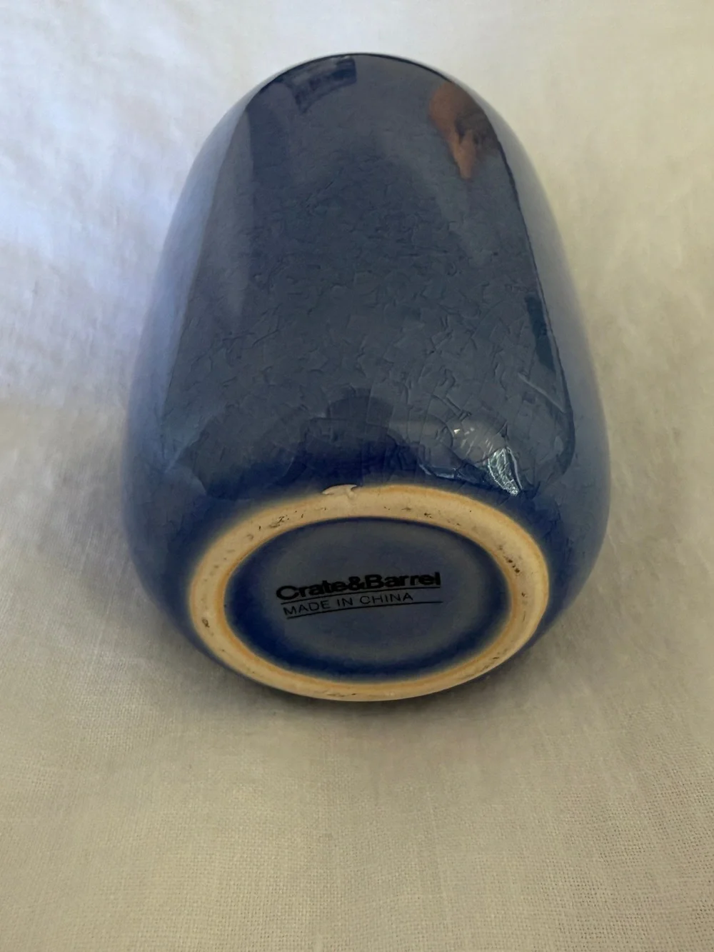 Crate & Barrel Perry Vase Tall in Blue
